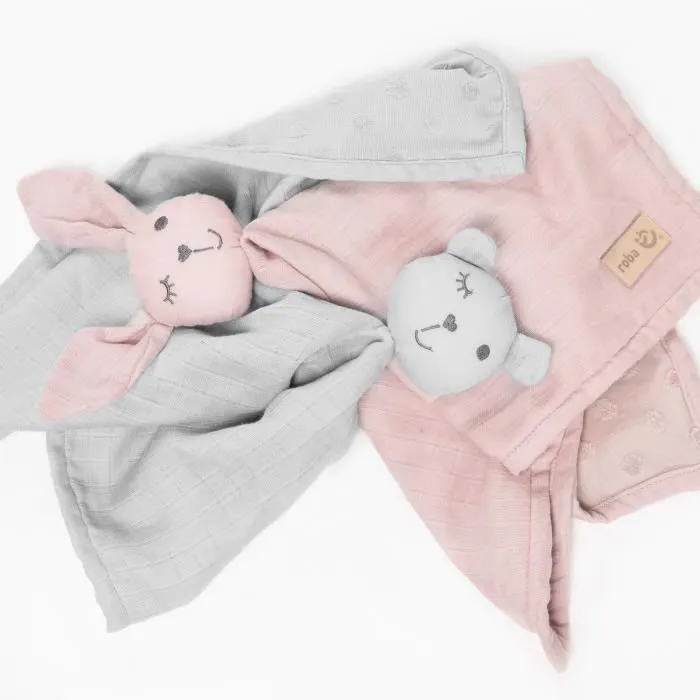 Doudou Lapin Bio Lil Planet - ROBA - Gris argenté - 40 x 40 cm - Certifié GOTS-2