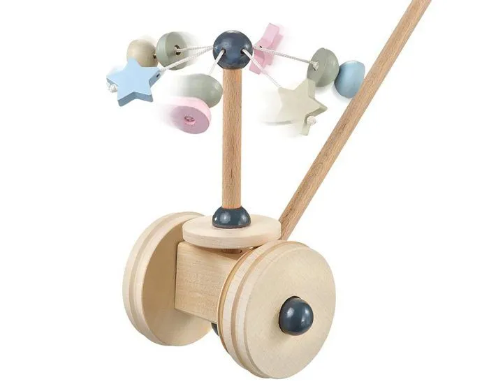 Jouet à pousser - SELECTA - Carrousel étoilé à pousser - Enfant - 12 mois - Multicolore - Bois-1