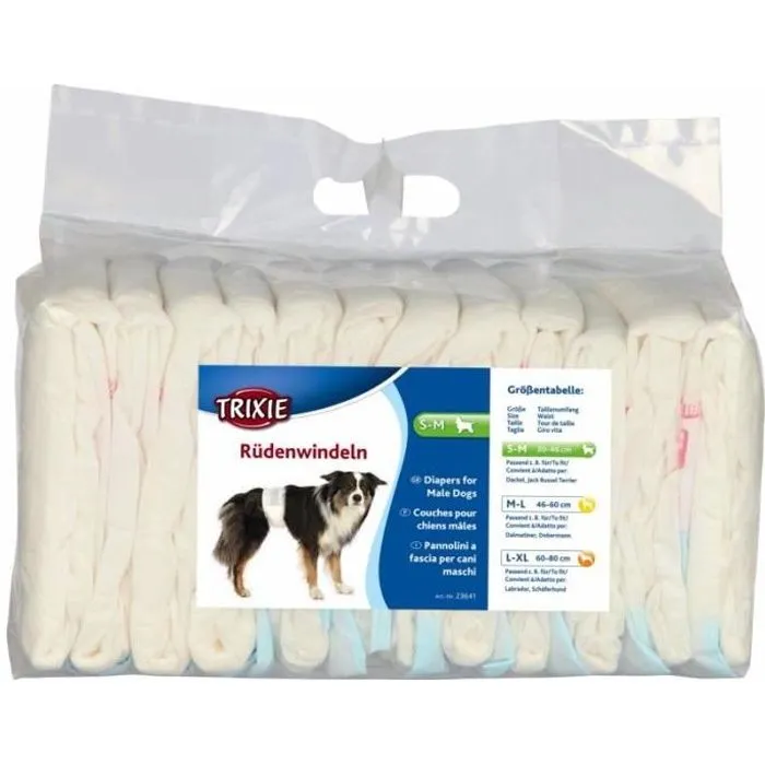 Couches pour chiens mâles, Samp;ndash;M, 12 Pcs-0