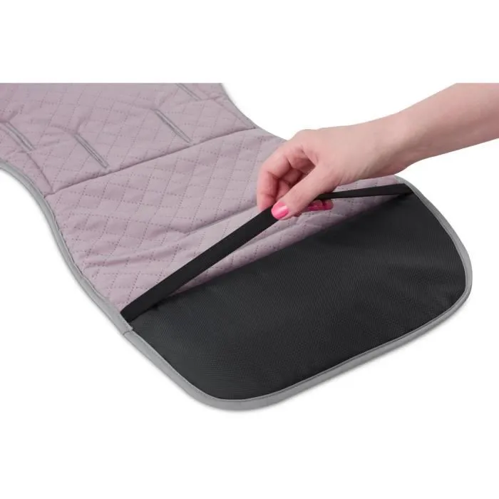 Bellochi Coussin Poussette Universel Été Matelas Poussette Universelle avec Coussin Anti-Choc - Coton et Velours - Gris-2