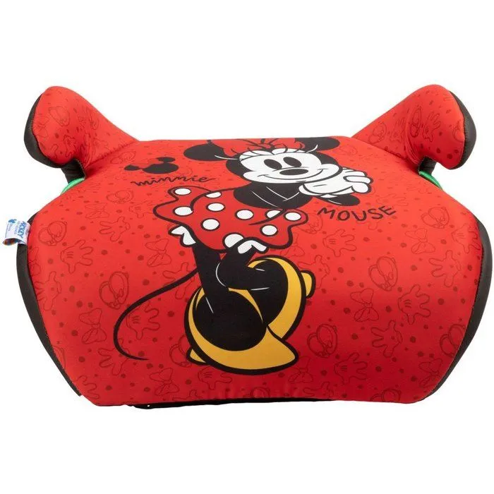 Tataway Siège auto rehausseur Disney Minnie Mouse i-Size ECE R129, sécurité enfant 125-150 cm, graphisme Minnie sur fond rouge-2