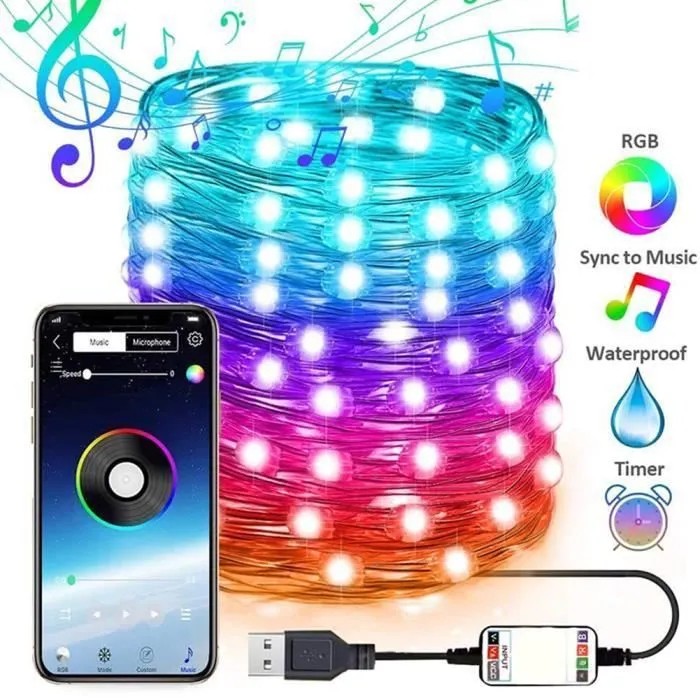 Guirlande Lumineuse 20M 200 LED IP44 Etanche Décoration Romantique pour Sapin de Noël Mariage Fête Festival Anniversaire Jardin-3