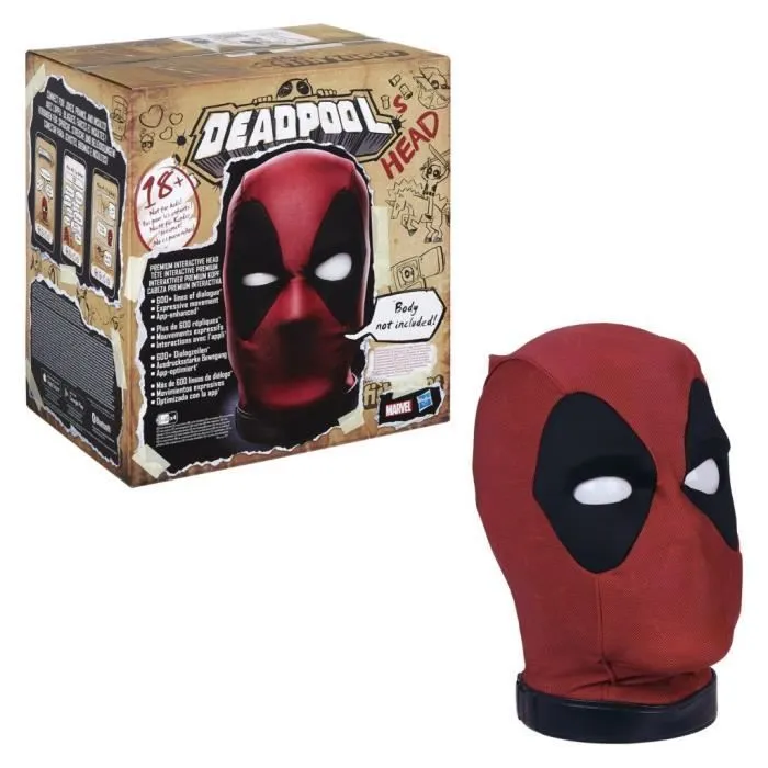 Tête de Deadpool interactive, bouge et parle, appli dédiée, pièce de collection pour adulte, 600+ sons et phrases en anglais, Marvel-0