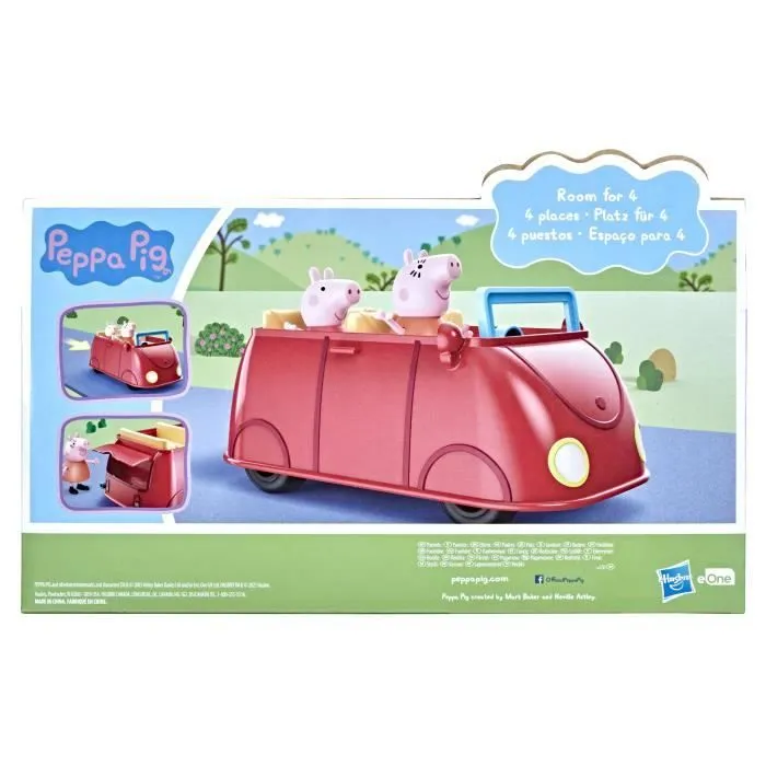 Voiture rouge familiale Peppa Pig - Jouet préscolaire avec figurines Maman Pig et Peppa - dès 3 ans-5