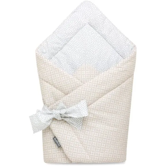 Bellochi Universelle Nid d'Ange Bebe - Réversible Couverture Enveloppante Bébé - en Coton Hypoallergénique - - Beige Dots-0