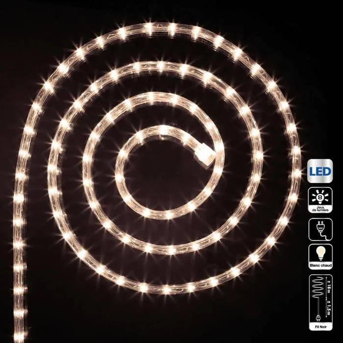 Guirlande lumineuse - Non spécifié - Tube lumineux 18m - Blanc chaud - Electrique - IP44-3