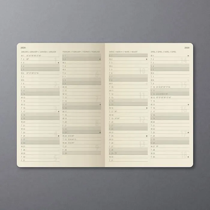 Agenda semainier - Sigel - Conceptum 2020 - Couverture rigide - 9,5 x 15 cm - Vintage gris foncé-3