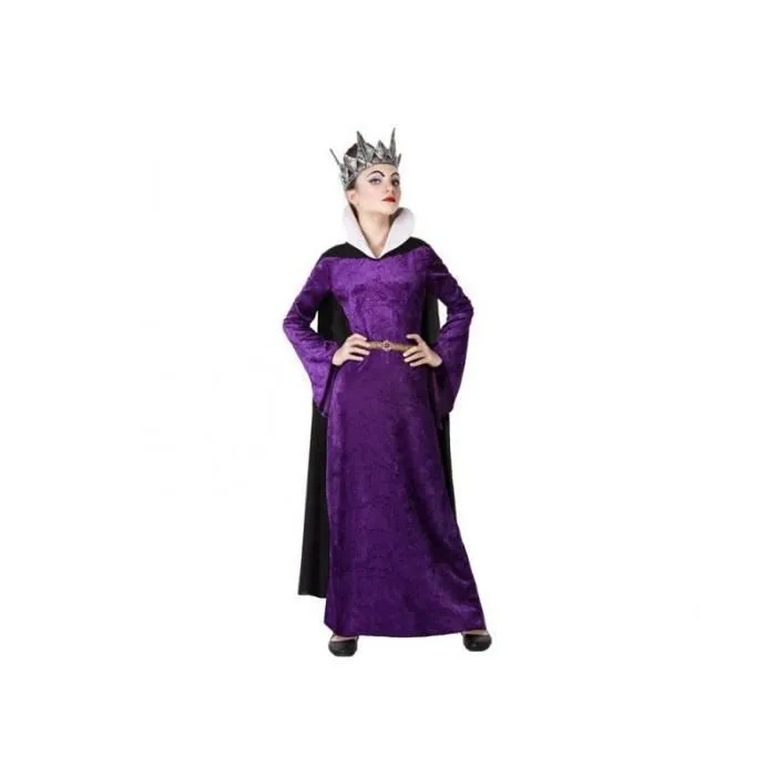Déguisement Reine cruelle pour enfant 3-4 ans AC-DÉCO - Robe avec cape et ceinture en or - Violet en polyester-0