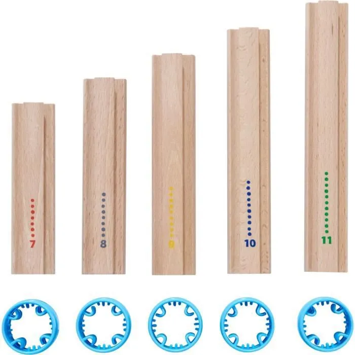 HABA - Colonnes d'extension de piste à billes bleu - 10 pièces-1