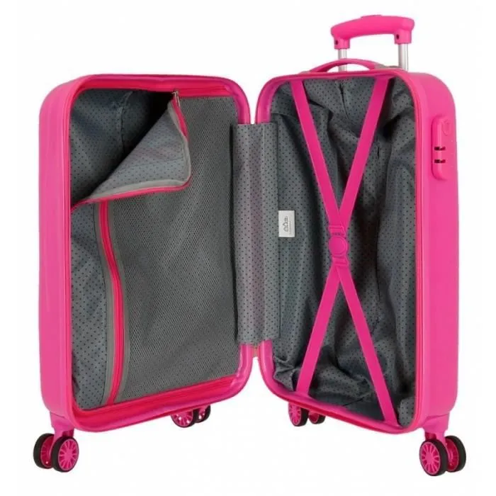 Valise cabine rigide DISNEY MINNIE "Happy Helpers" - 37x55x20 cm - 35L - 4 roulettes - Rose-1