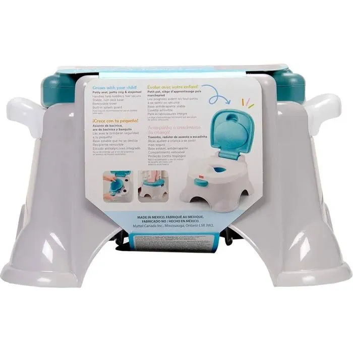 Pot de Toilette 3-en-1 - Fisher-Price - GYP61 - Gris et Vert - Réducteur et Marchepied-5