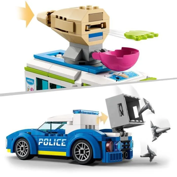 LEGO 60314 City La Course-Poursuite du Camion de Glaces, Jouet de Voiture de Police, avec 2 Bandits, Cadeau Enfants Dès 5 Ans-3