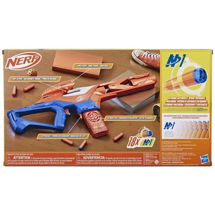 Nerf NSeries blaster Pinpoint à fléchette, Inclut 18 Fléchettes en Mousse N1, Dès 8 Ans-8