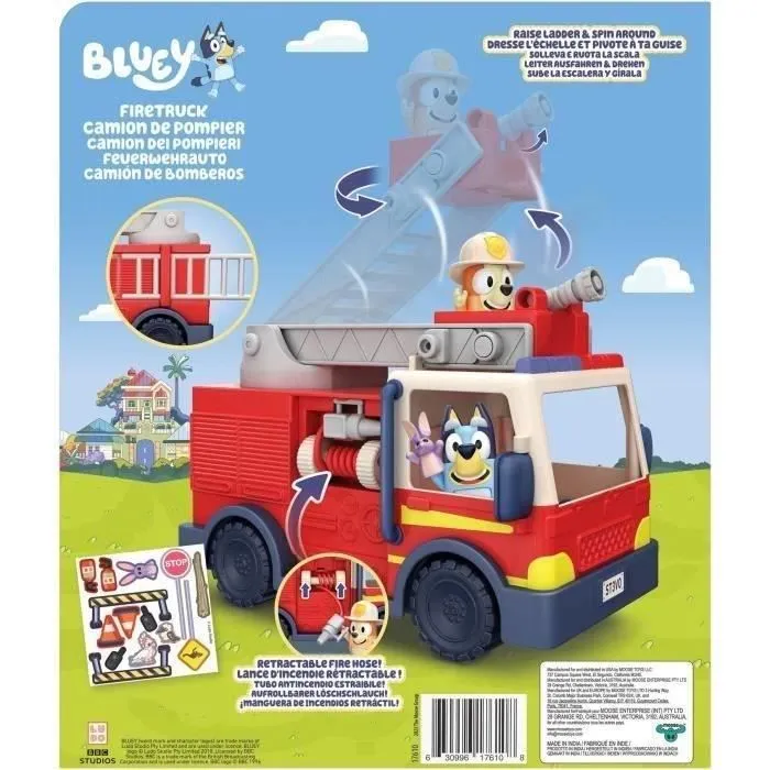 Bluey Le camion de Pompier de Bluey - Univers miniature - MOOSE TOYS - Dès 3 ans-0