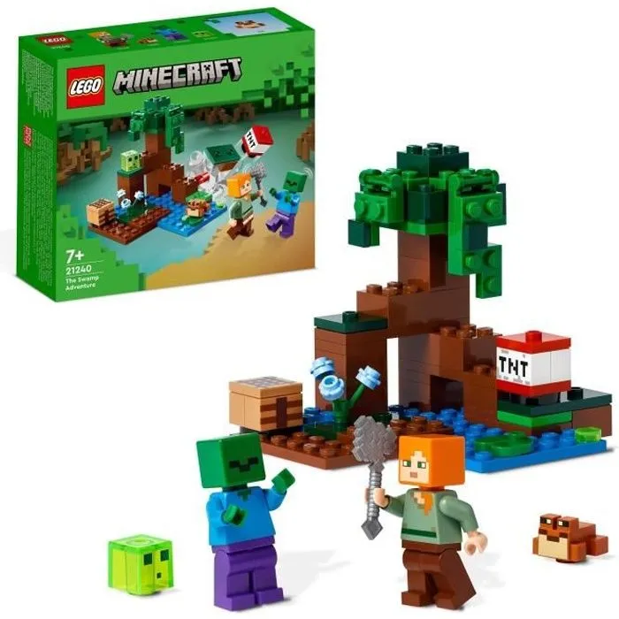LEGO Minecraft 21240 Aventures dans le Marais, Jouet de Construction, avec Figurine Zombie-0
