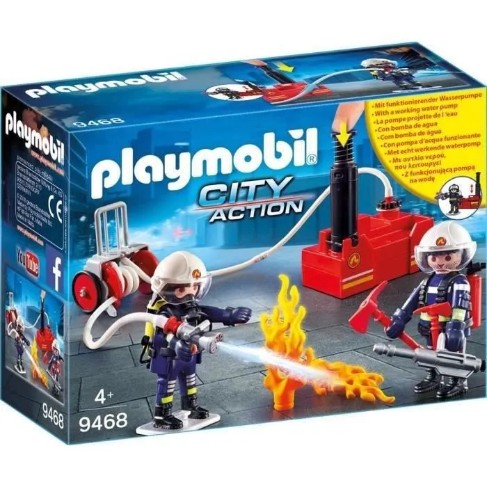 PLAYMOBIL - 9468 - City Action - Pompiers avec matériel d'incendie-0