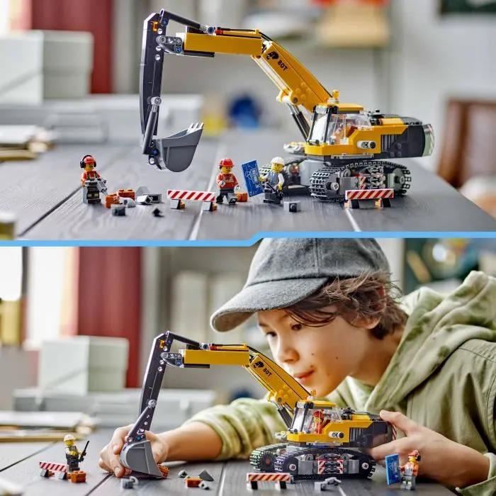 LEGO® City 60420 La pelleteuse de chantier jaune, jouet pour enfant à partir de 8 ans-4