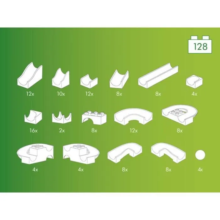 Jouet de construction - HUBELINO - Toboggan - 128 pièces - Multicolore-3