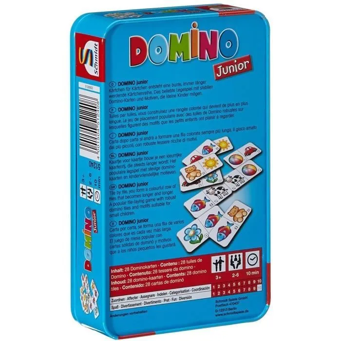 Domino Junior - Jeux de Société - SCHMIDT SPIELE - Initiez les enfants au plaisir du domino avec cette version adaptée !-2