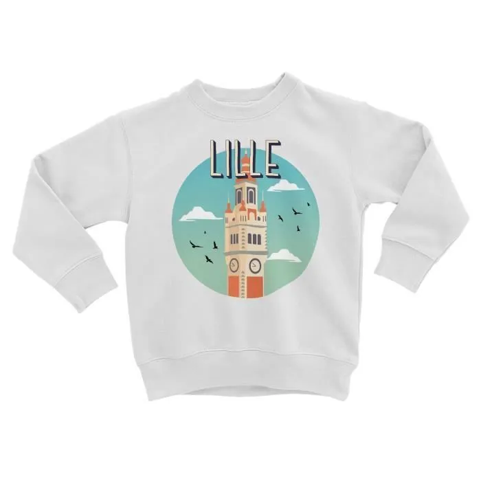 Sweatshirt Enfant Lille Le Clocher France Ville Monument Tourisme-0