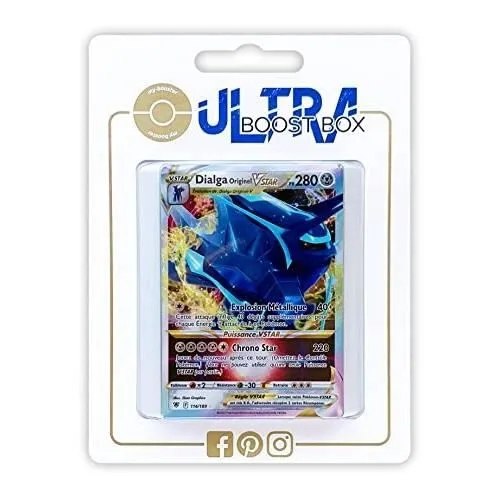 Cartes Pokémon - MY-BOOSTER - DIALGA ORIGINEL VSTAR 114-189 FULL ART - ULTRABOOST X EPEE ET BOUCLIER-0