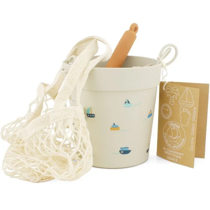Seau de plage - Ulysse - La Mer - Silicone - 6 accessoires - Certifié sans BPA-3