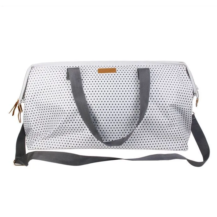 Sac weekend - AC-DÉCO - 33x25x55 cm - Blanc - Polyester 100% - Idéal pour voyages en groupe-1