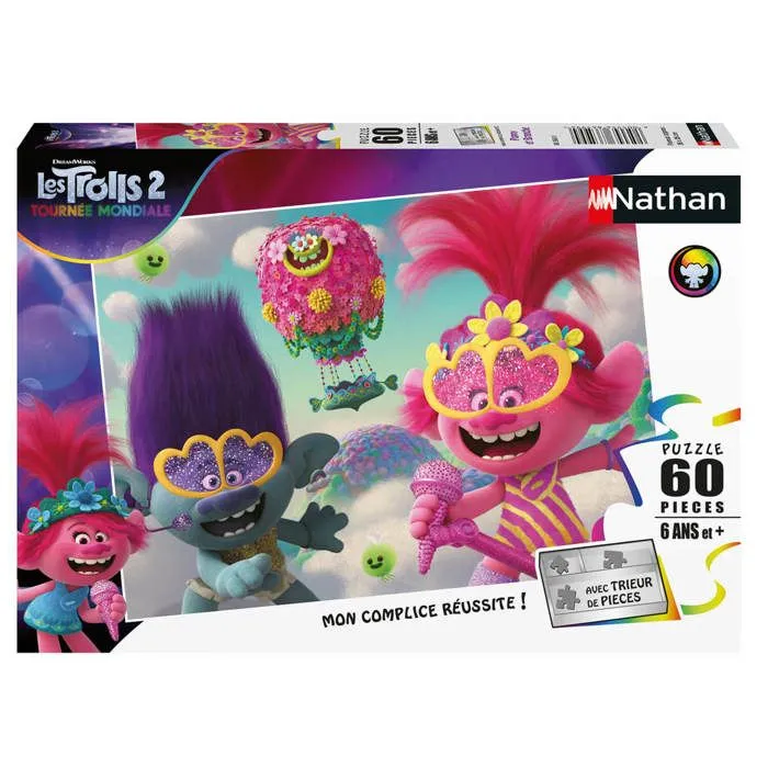 Puzzle 60 pièces : Trolls 2 : Poppy et Branche-0