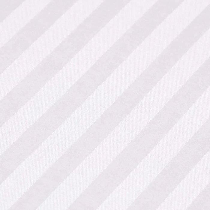 Drap plat rayé satin de coton égyptien 330 fils Blanc 230 x 255 cm-3