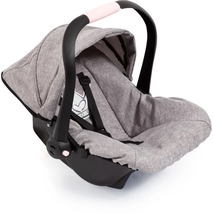 Siège Auto de Poupée Gris - BAYER - Convient aux poupées jusqu’à 46 cm - Ceinture de sécurité intégrée-2