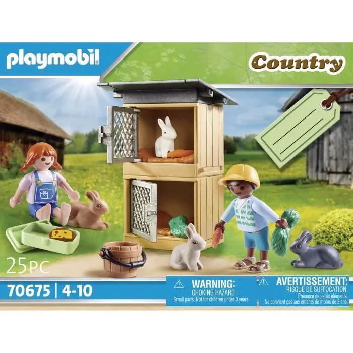 PLAYMOBIL - 70675 - Set cadeau Enfants et lapins - Contient 2 personnages et 3 lapins-2