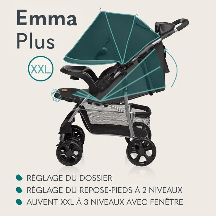 Poussette canne LIONELO Emma - Ceinture 5 points de sécurité - accessoires sac inclus - Vert-4