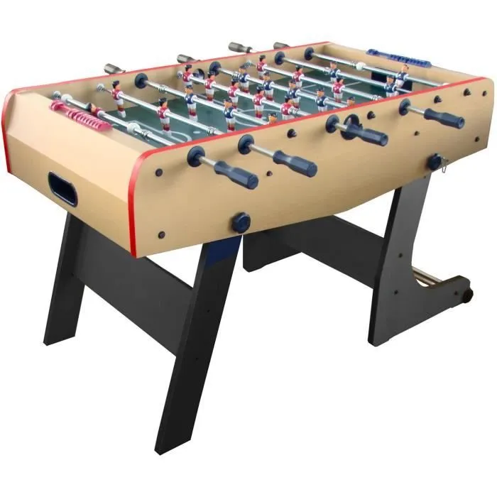 Baby-foot pliant Arcade Jeux - Gamme enfants - Gain de place - 143x75x15 - Hêtre et pieds noirs-0