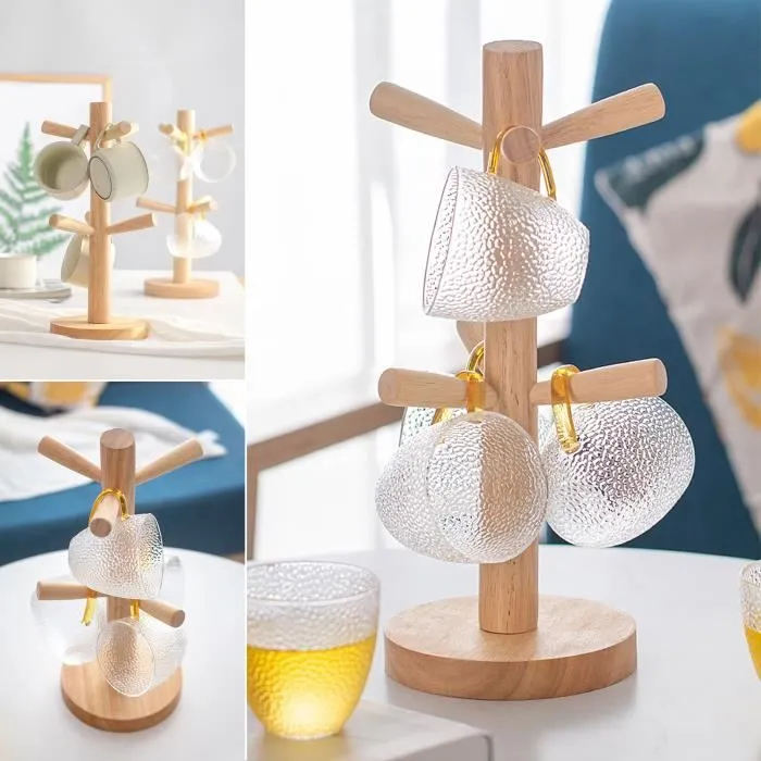 COCOCITY Arbre à Mugs en Bois avec 6 Branches, Arbre à Tasses en Bois Porte-Tasses Arbre pour Rangement de Maison - En bois-2