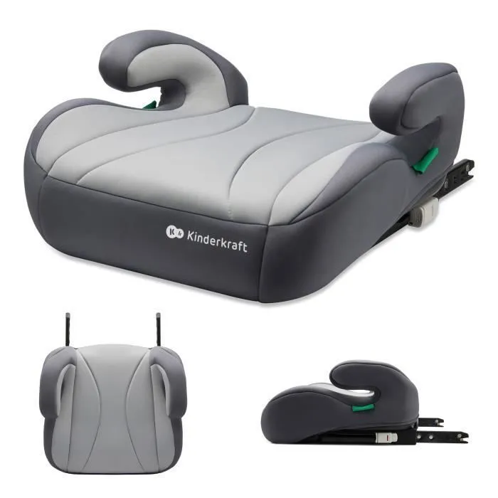 Réhausseur enfant I-SIZE 135-150 cm - KINDERKRAFT I-BOOST - Montage facile ou isofix - Léger seulement 2,5 kg - Gris-0