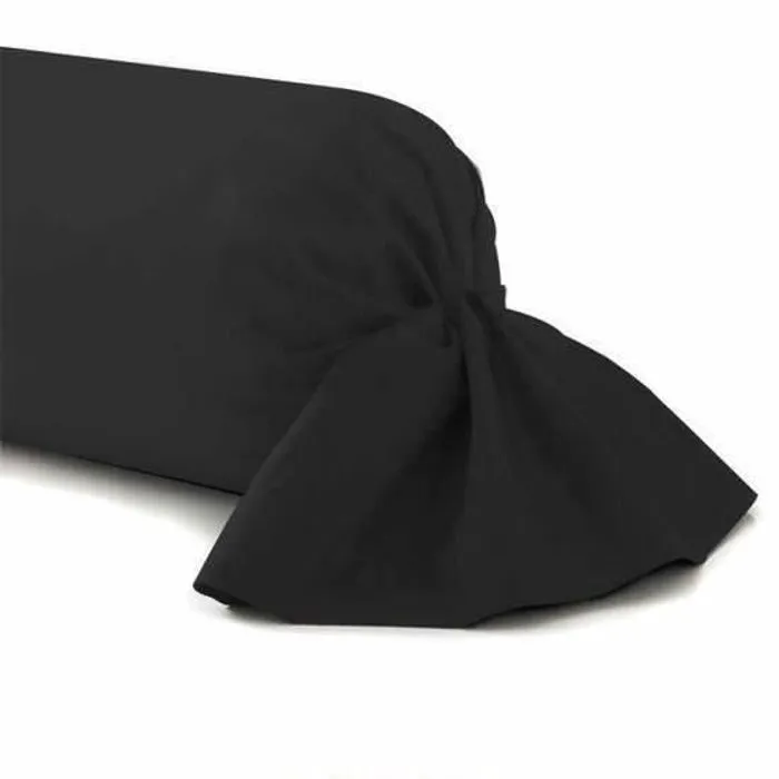 Taie traversin 45 x 185 cm - NOIR 100% coton-0
