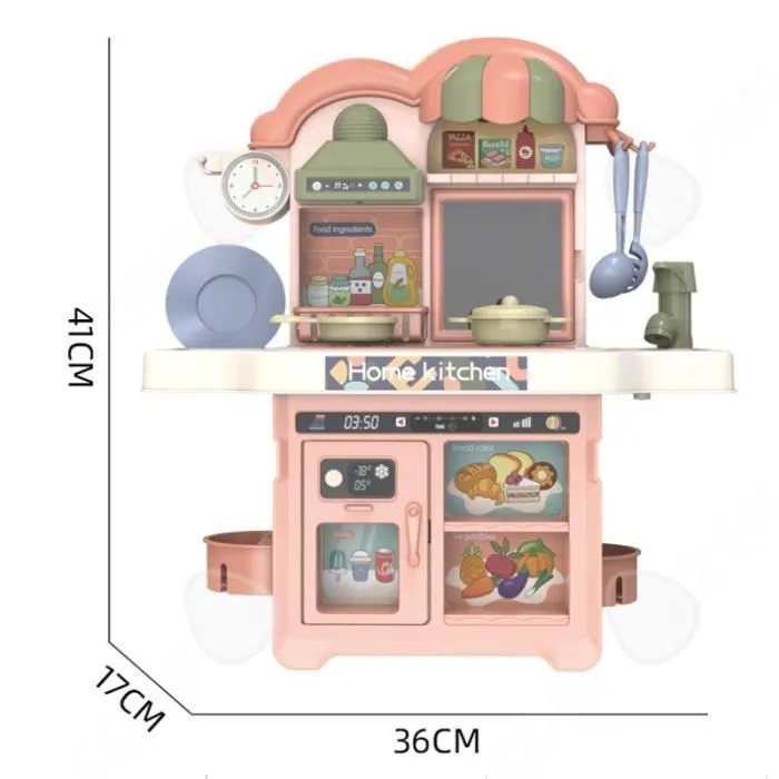 CONFO® Jouets de simulation pour enfants avec vaisselle de maison avec son et lumière DIY cuisine et pressage d'eau jouet de cuisine-1