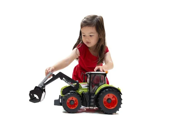 Jeu d'assemblage - jeu de construction - jeu de manipulation Bruder - 03013 - Tracteur CLAAS Axion 950 vert avec fourche-1