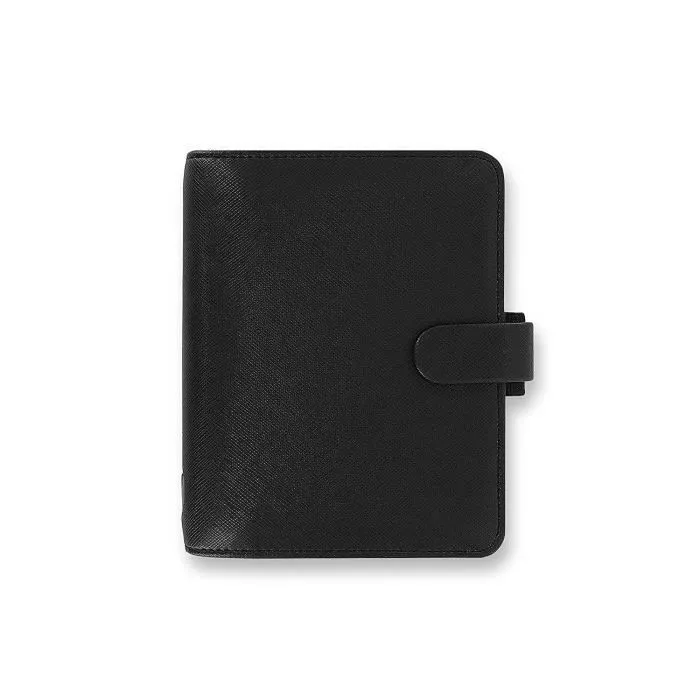Agenda organiseur - FILOFAX - Saffiano - Format Pocket - Mécanisme d'anneaux 19mm - Noir-0