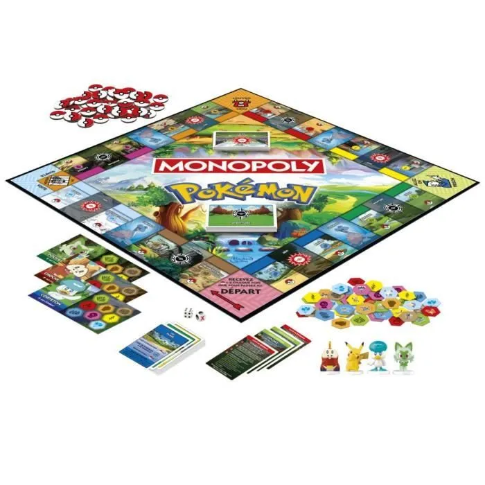 Monopoly Pokémon, jeu de société de plateau, 2 à 4 joueurs, jeux pour enfants et fans de Pokémon, env. 45 minutes, dès 8 ans-2