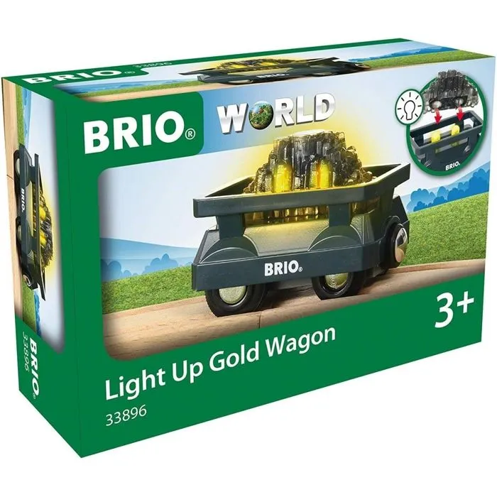BRIO - 33896 - WAGON LUMINEUX CHARGE D'OR - Jouet train pour enfant-2
