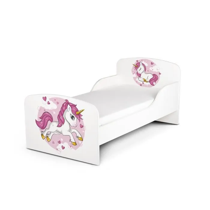 Moderne Lit d'Enfant Toddler avec matelas Motif Lovely Licorne 140/70-1