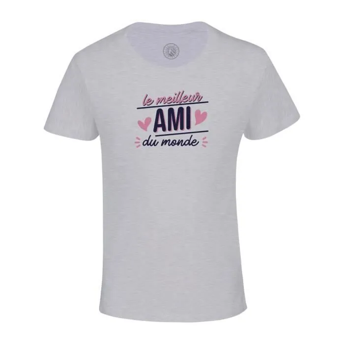 T-shirt Enfant Gris Le Meilleur Ami du Monde Amitié Copain Copine-0
