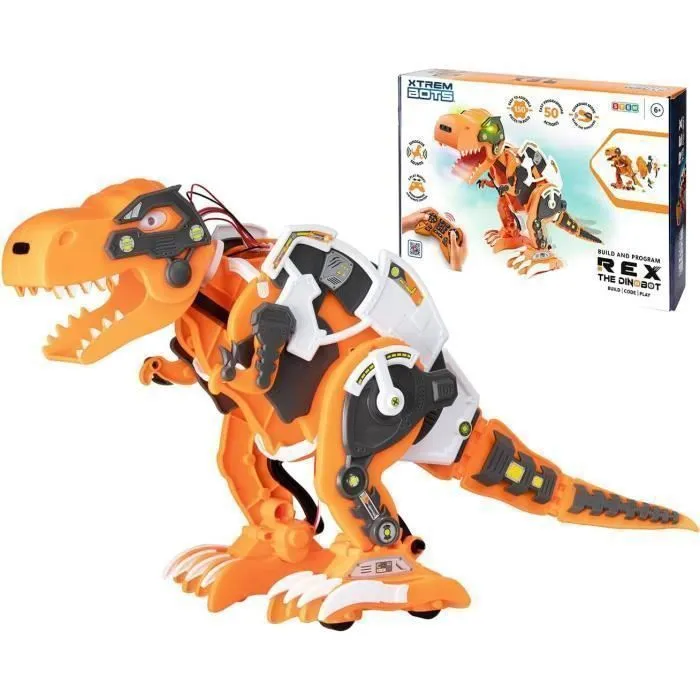 Xtrem Bots - T Rex Dinobot, Dinosaure Robot Jouet, Robot Dinosaure Programmable, Robot Enfant, Tyrannosaure Et Robot Géant-0