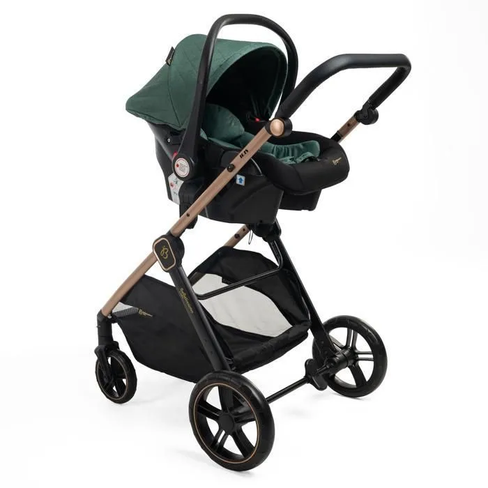 BEBELISSIMO - Poussette combinée trio 3 en 1 - siège auto 0+ IRIS – nacelle – dès la naissance – jusqu’à 22kg  - vert-2