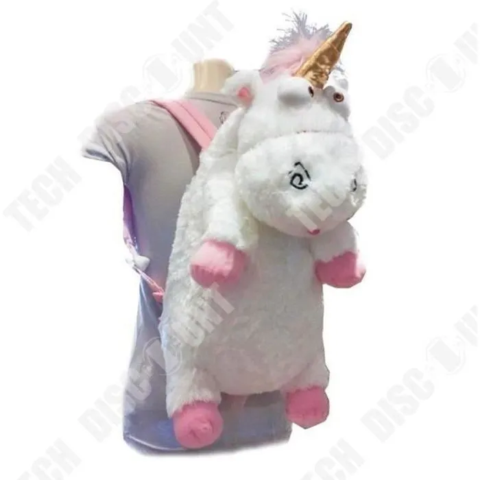 TD® Sac à dos Licorne -Sac à goutter blanc-rose en peluche super doux-Sac en péluche à dos pour fille et enfant-0