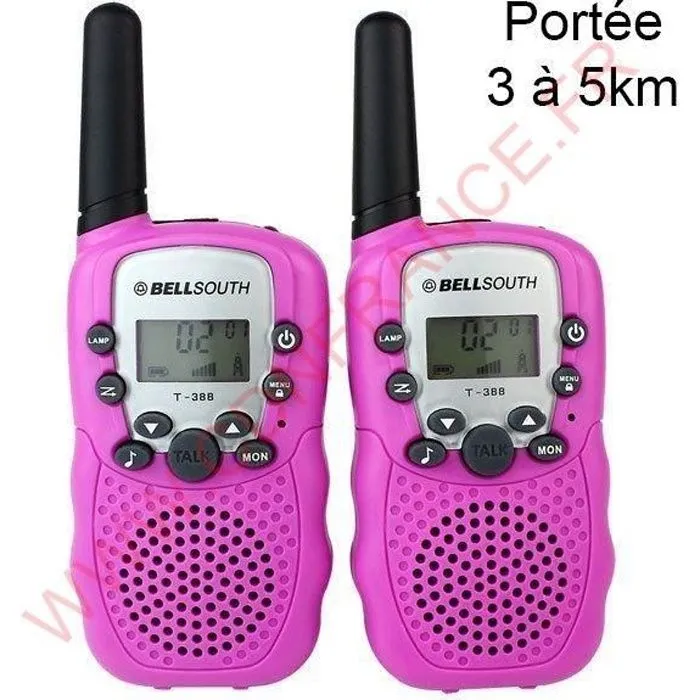 Talkie-walkie - Non spécifié - Modèle Rose - 22 canaux - Portée 3 à 5 km - Écran LCD-0