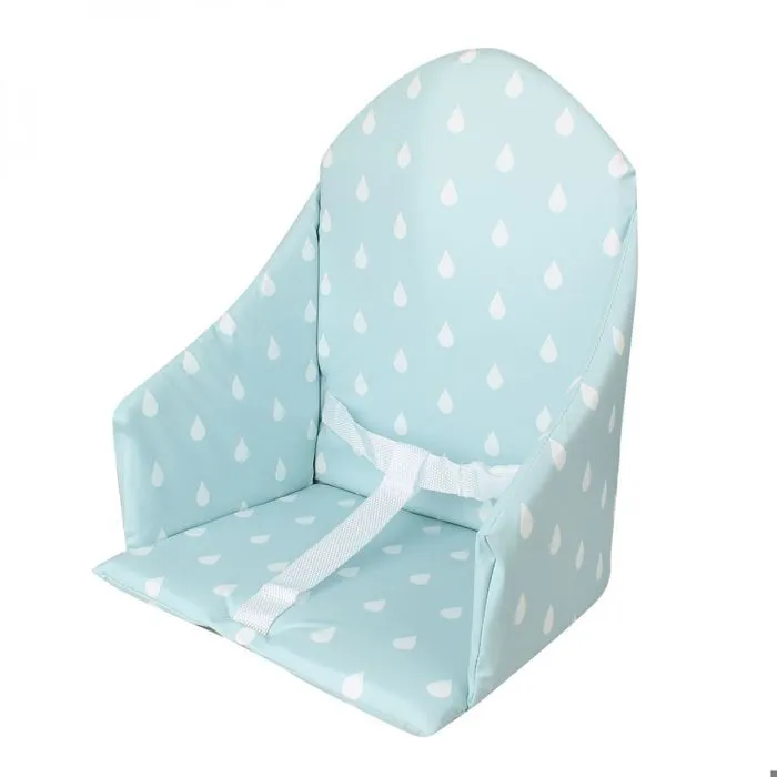 Coussin d'assise universel Miam avec harnais pour chaise haute bébé - Bleu goutte d'eau - Monsieur Bébé-0