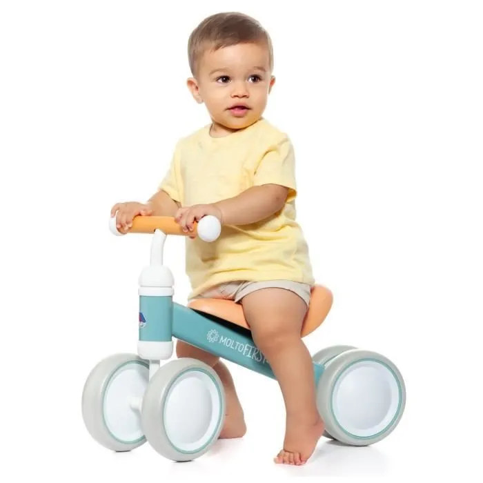 Porteur My 1st Bike Bleu - M MOLTO - Vélo sans pédales pour bébé - 4 roues-0