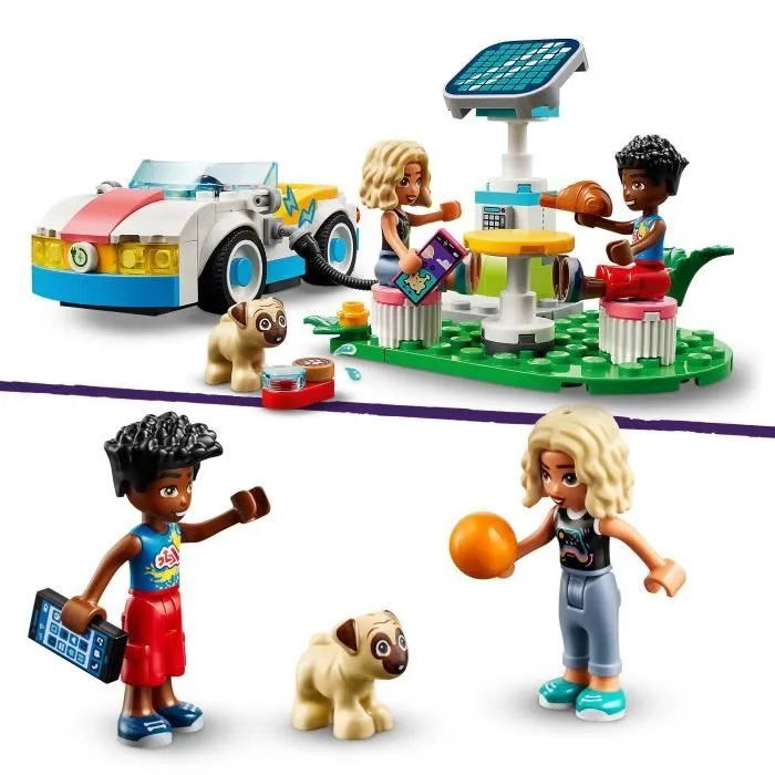 LEGO® 42609 Friends La Voiture Électrique et la Borne de Recharge, Jouet de Voiture, avec les Figurines Nova et Zac-3